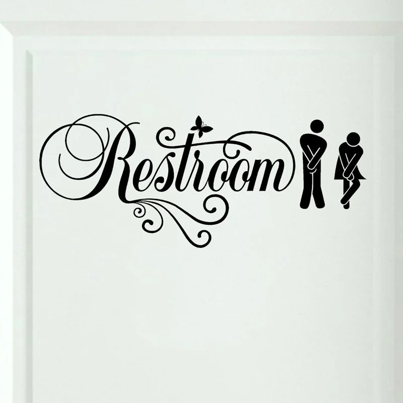 Виниловая наклейка для туалета знак ванной комнаты мужская и женская Съемная