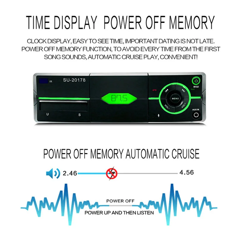 Автомобильный цифровой mp3 плеер BYGD 1 Din черный Bluetooth fm радио AUX свободные руки