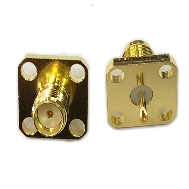 10 шт. SMA женский 4 Отверстия Фланец Шасси Панель Крепление RF коаксиальный разъем