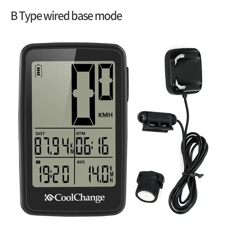 B Type Wired CoolChange велосипедный компьютер беспроводной непромокаемый Спидометр Одометр велосипедный Секундомер Велосипедный компьютер USB Перезаряжаемый велосипедный компьютер - Цвет: B Type Wired