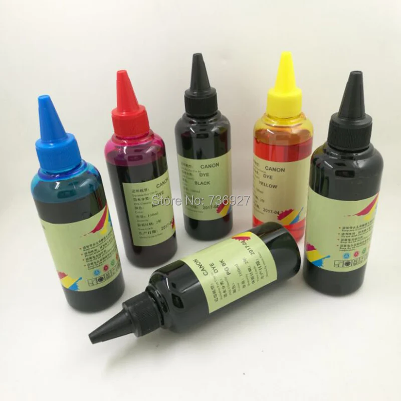 

6X 100ml PGI-220 CLI-221 PGI220 CLI221 Refill Dye ink for Canon PIXMA IP3600 IP4600 IP4700 MX860 MX870 printer