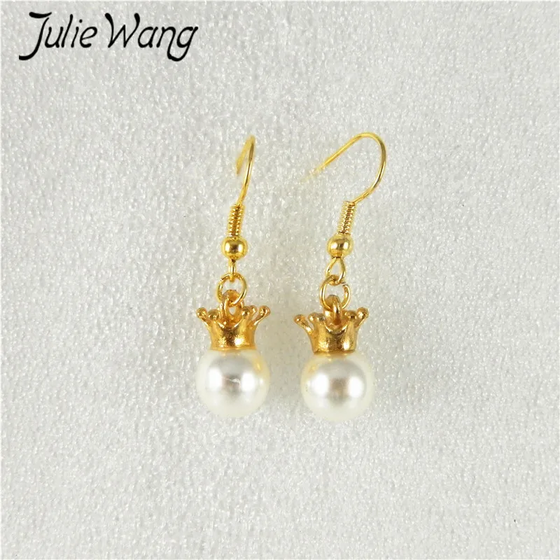 Julie Wang 1 пар/упак. золотые + молочно белые ABS цинковый сплав имитация жемчуга Корона