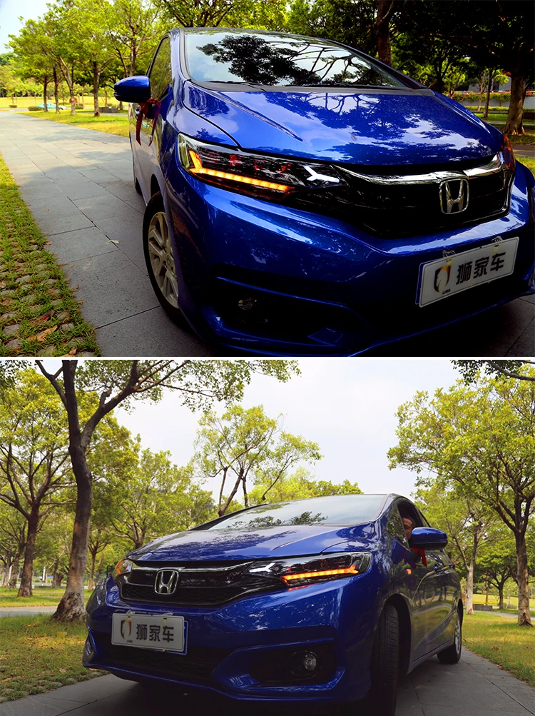 Все светодиодный автомобильные лампы для фар головной свет для Honda Fit Jazz фары GK5 DRL HI LO луч автомобильные аксессуары