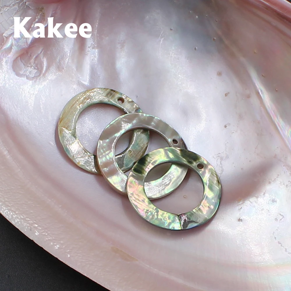 Круглые серьги Kakee 20 мм из натуральной Новой Зеландии абалона Шарм ракушка для