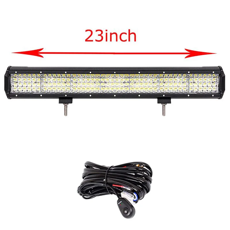 23inch with wire 4-36 дюймов 4 ряда внедорожный светодиодный рабочий светильник для вождения противотуманная фара для 12 В 24 в автомобиль грузовик 4wd 4x4 мотоцикл Лодка atv грузовик внедорожник - Цвет: 23inch with wire