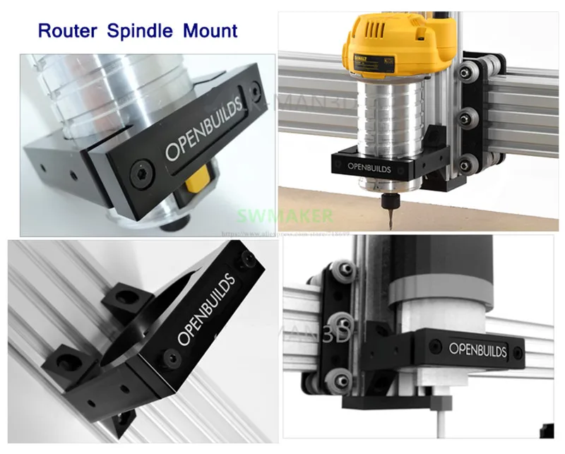 Openbuilds фрезерный Набор для крепления шпинделя 52 мм 65 71 80 Диаметр Makita RT 0700C станок с