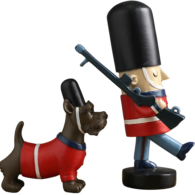 American Resin Royal Guards Originality miniature figurines Cartoon Puppet Nutcracke rtabletop crafts antique home decor | Дом и сад