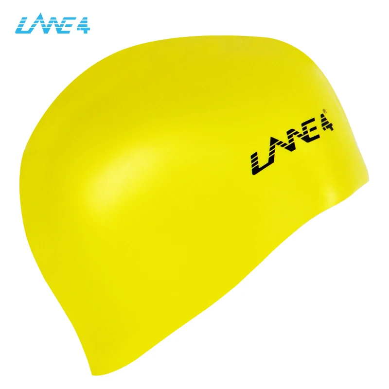 шапочка для плавания LANE4 водонепроницаемые прочные силиконовые однотонные