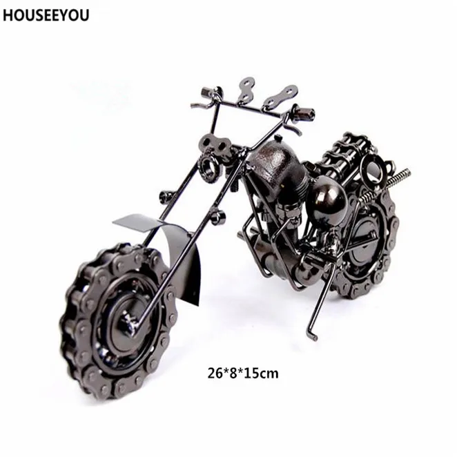 Фигурки миниатюры украшения винтажная Тяжелая железная модель мотоцикла крутые