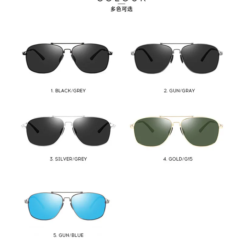 

Vintage Double Beam Sunglasses Men Metal Frame Square Sun Glasses for Outdoor Shades Luxury Eyewear Oculos Gafas 201906WD