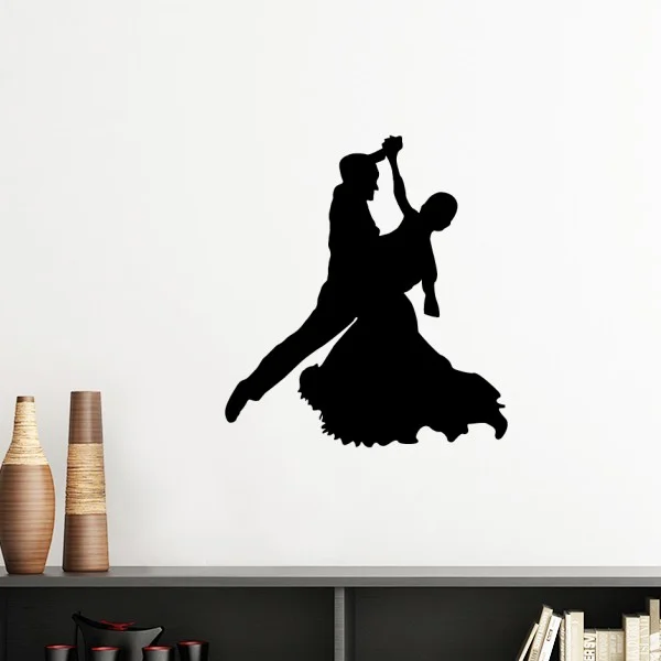 

Dancer Sports Performance Duet Dance Silhouette Removable Wall Sticker Art Decals Mural DIY Wallpaper for Room Decal