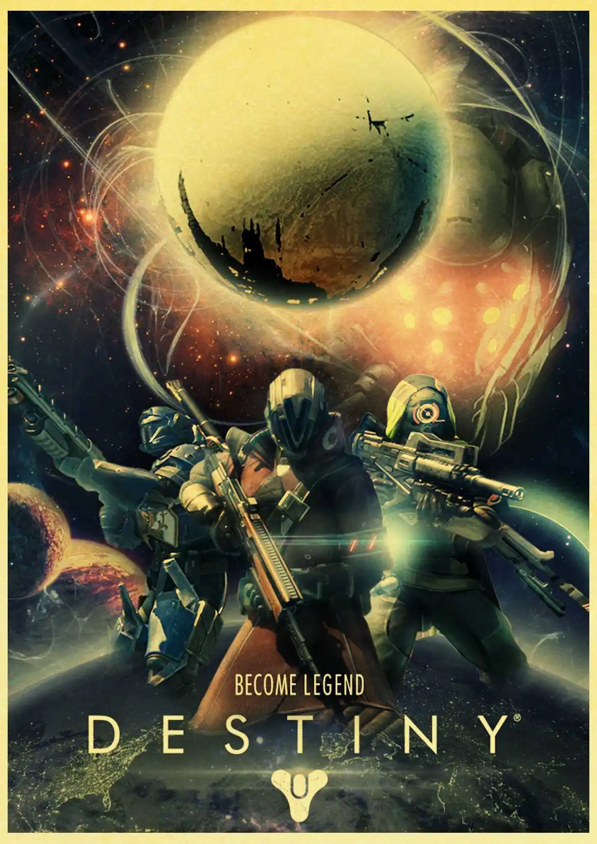 Игра-плакат с изображением героев мультфильма «Destiny 2», печать на крафтовой бумаге, настенная живопись, искусство для домашнего декора, Ретро плакат, настенная наклейка