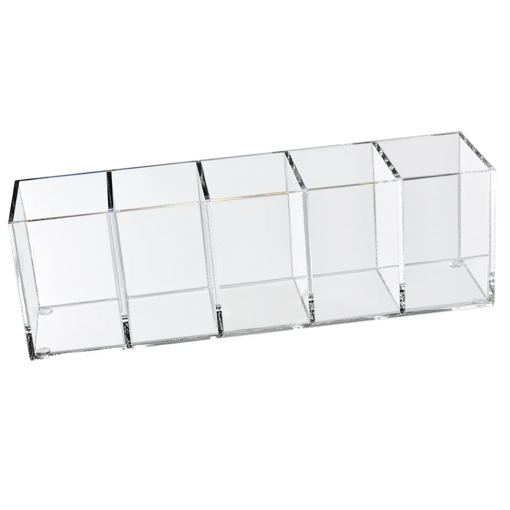 

YAGELI Clear Acrylic Makeup Organizer Box Brushes Container 5 Slots Storage Box Transparent Cosmetic Holder