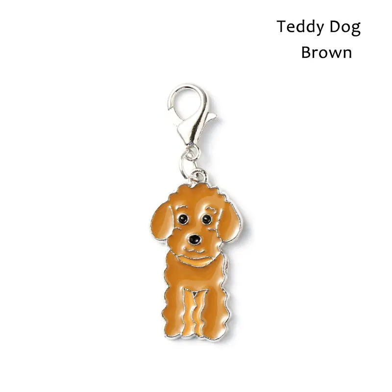 Teddy Dog Brown Металлическая бирка для собаки в форме собаки, ошейник для собаки далматинца, украшение для собаки, подвеска, подвесной декоративный брелок, Аксессуары для кошек - Цвет: Teddy Dog Brown
