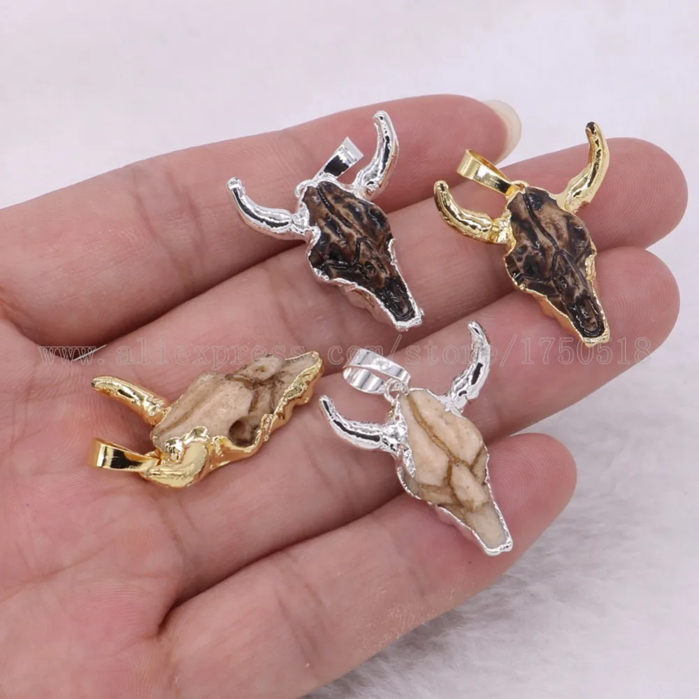 Кулон в виде головы буйвола полимерный рожковый кулон для бижутерии Аксессуары