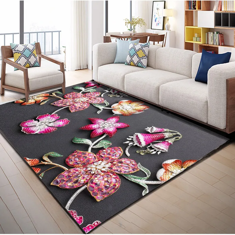 

New 3D Printed Hallway Carpets for Living Room Bedroom Tea Table Area Rugs Kitchen Bathroom Antiskid Mats tapetes tapis salon