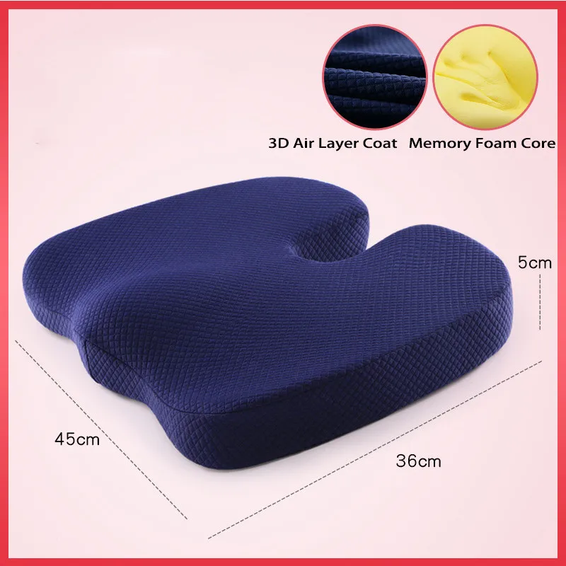 Air layer Blue U-образная подушка для путешествий, ортопедические массажный эффект, Подушка для стула, подушка для автомобиля, офиса, подушка с эффектом памяти, поддержка, радикулит, облегчение боли - Цвет: Air layer Blue