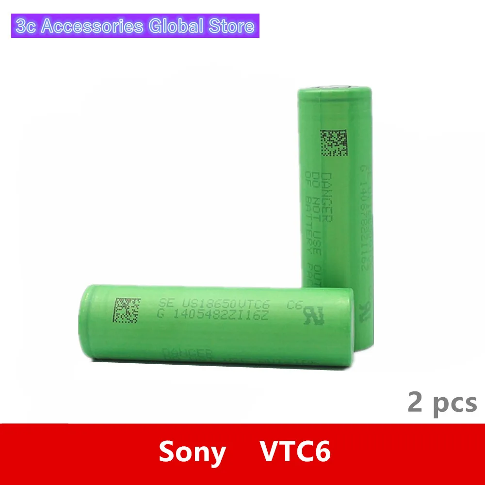 2 шт. 3 7 в 18650 3120 мАч 30A оригинальный для Sony US18650VTC6 VTC6 6 В IMR аккумулятор игрушек E-cig