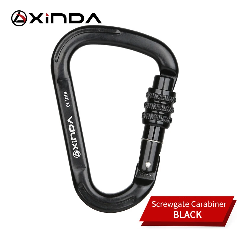 XINDA Outdoor Rock Climbing Carabiner 25KN Safety Connector Lock Aluminum alloy Spring-loaded Gate Buckle Survive Equipment | Спорт и