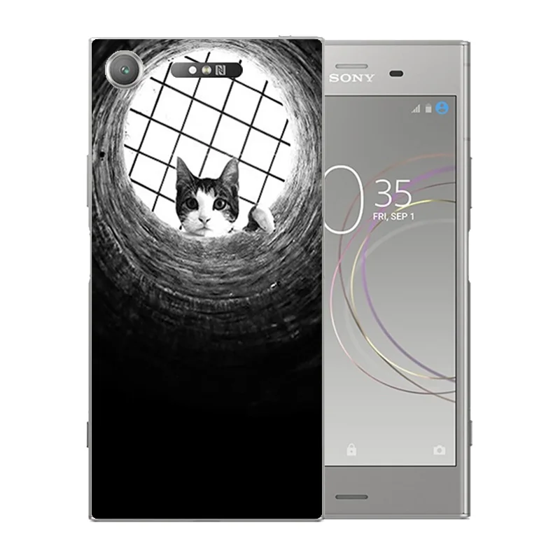 For Sony Xperia XZ1 Phone Case Silicone 5.2 inch TPU Soft Pusscat Pattern Luxury Slim Coque Dual F8342 Back Cover |