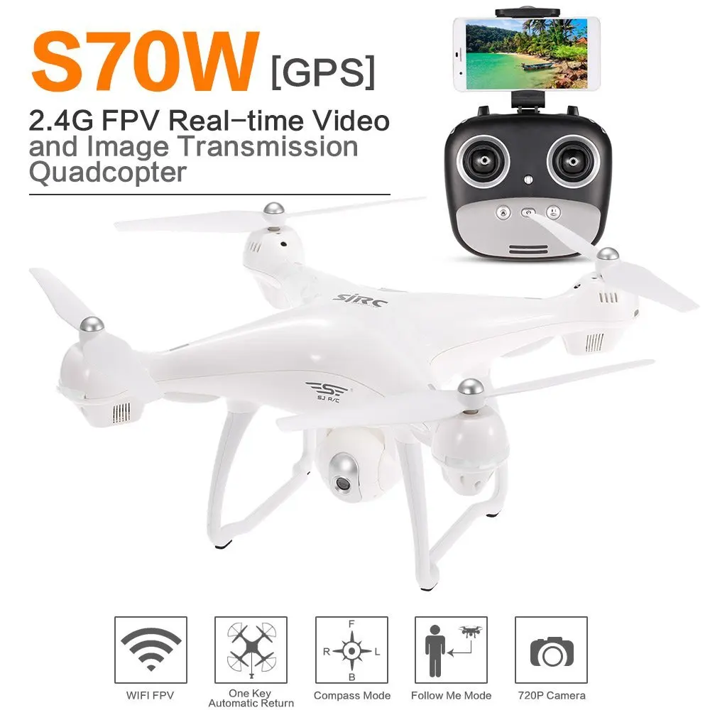 SJR/C S70W GPS Дрон FPV Регулируемая 720P/1080P HD камера широкий угол RTF Двойной