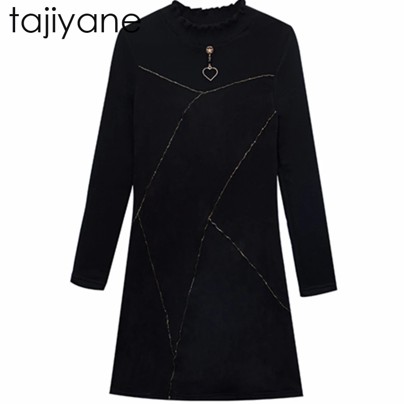 

Женское винтажное мини-платье TAJIYANE, платье из твида с длинным рукавом, Брендовое демисезонное платье с длинным рукавом, LD105, 20