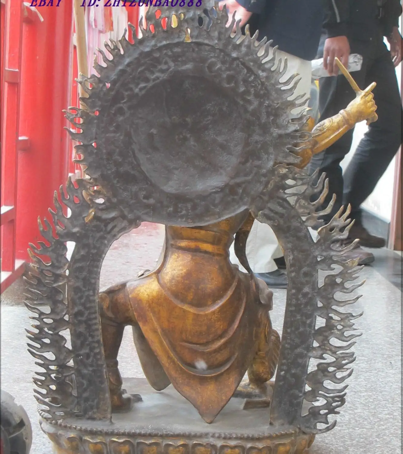 34&quotTibet RARE bronze Gild most virtuous Jinbao king Mahahala Buddha | Дом и сад