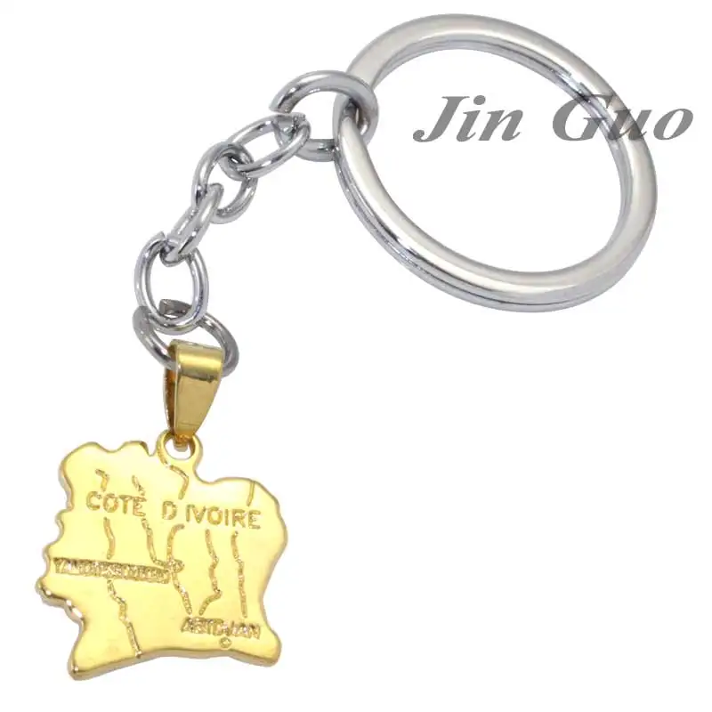 

COTE D IVOIRE map key chain & key ring