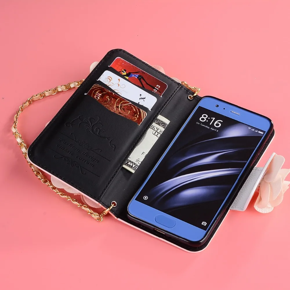 Для Xiaomi mi 6 Чехол ni Сумочка Кошелек для розы Алмазный Rhinestone обложка 2017 новые|case for