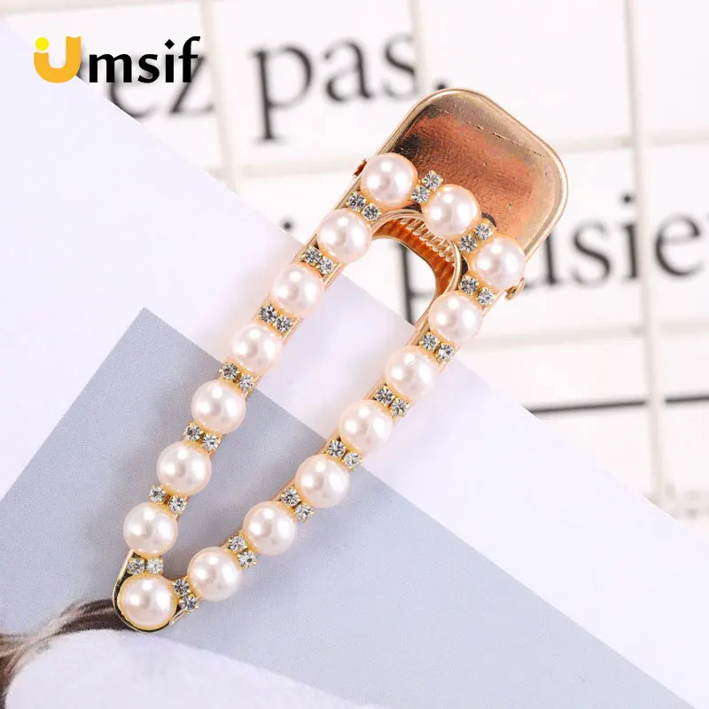 1 Pcs Women Fashion Crystal Elegant Pearl Hair Clip Barrette Korean Hairpin Headdress Accessories Girls | Аксессуары для одежды