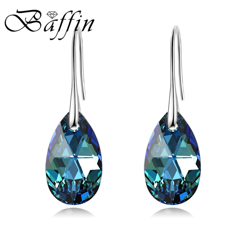 

BAFFIN Korean Pear-shaped Drop Earrings For Women Genuine Crystals From Swarovski Silver Color Big Pendant Pendientes 2019 Gift