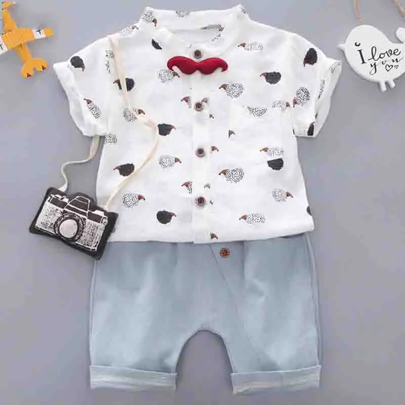 AX1067 white Летняя одежда для маленьких мальчиков, комплект одежды для детей 1-4 лет, клетчатый топ с короткими рукавами+ шорты, комплект из 2 предметов для мальчиков, детская одежда - Цвет: AX1067 white