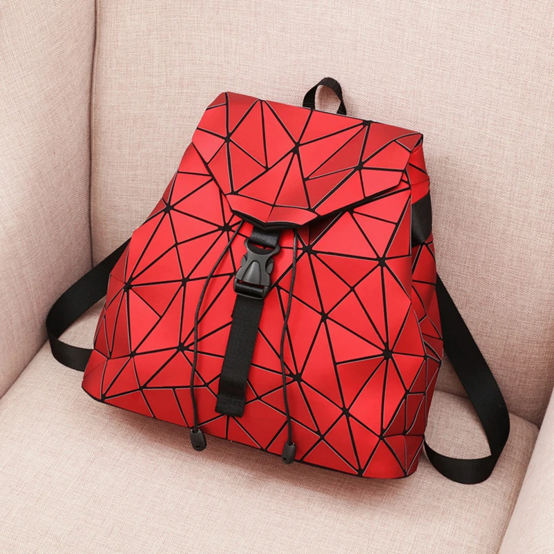 Nevenka Female Backpack Purse Women Holographic Backpack Ladies Geometric Backpacks Teenager Girl Drawstring Bags for Women