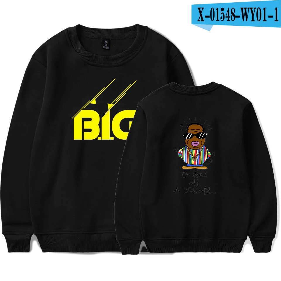 A BIGGIE толстовки для мужчин и женщин Печатный B.I.G свитер с капюшоном пуловер Плюс Размер больше размера d. I. g Толстовка - Цвет: A