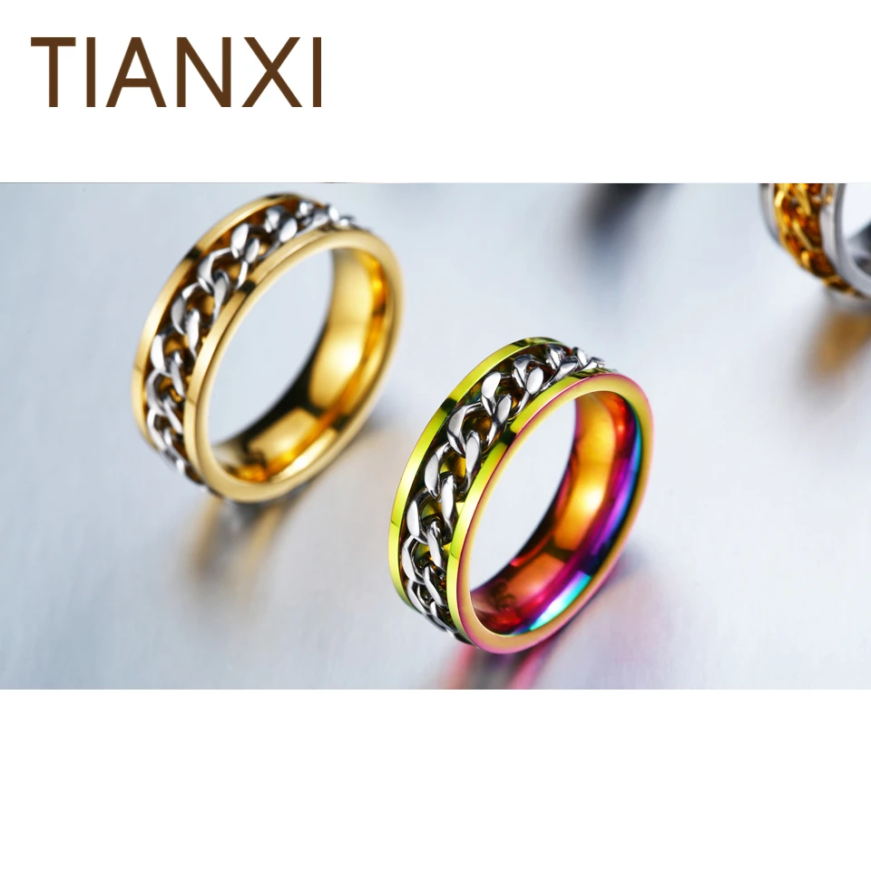 TIANXI новая часть покрытие золото/черный человек спина цепи кольцо для