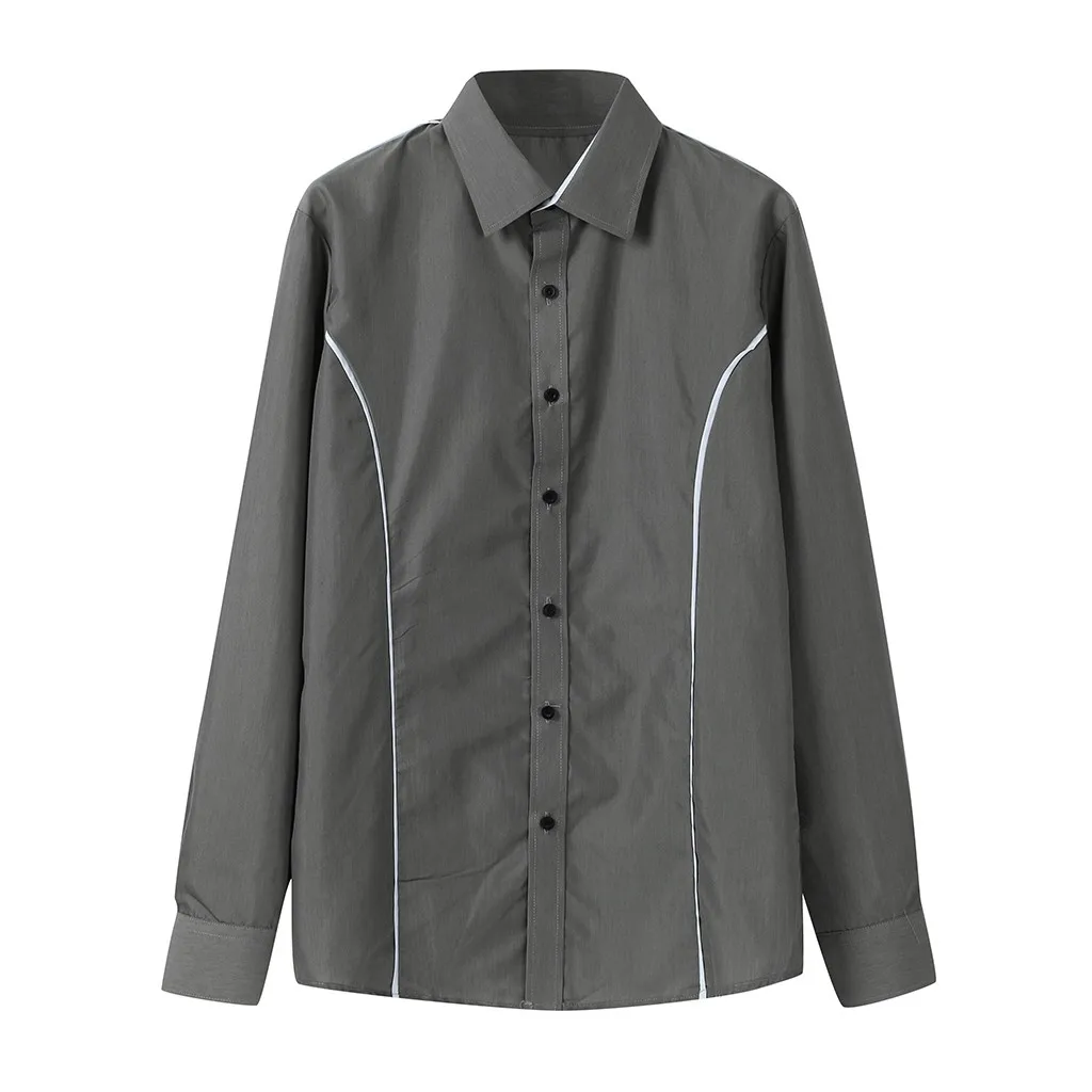 2019 летняя гавайская рубашка Мужская мода Повседневная приталенная с длинными