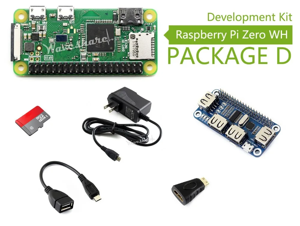 Raspberry Pi Zero WH (встроенный Wi-Fi предплатные заголовки) комплект с usb-хаб или 2 13
