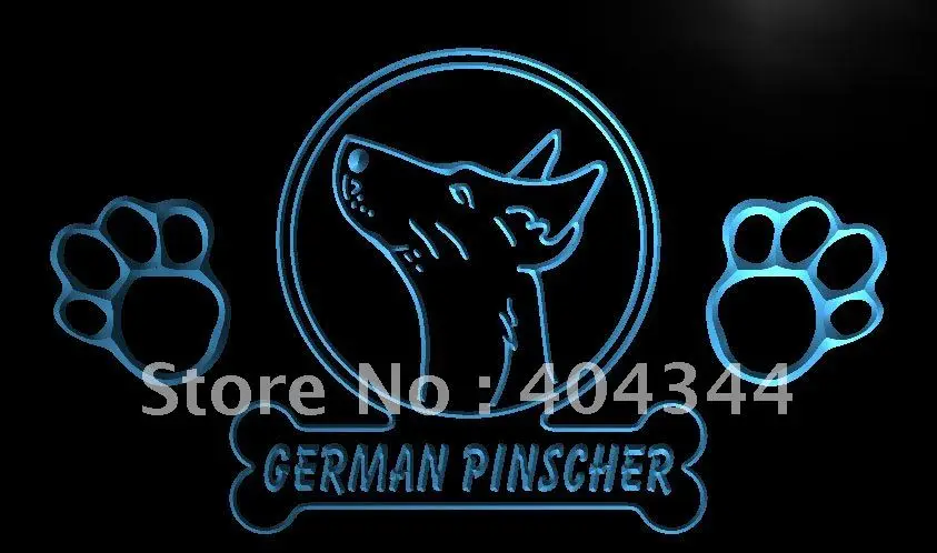 

LK958- German Pinscher Dog Pet Paw Print NEW Light Sign home decor crafts