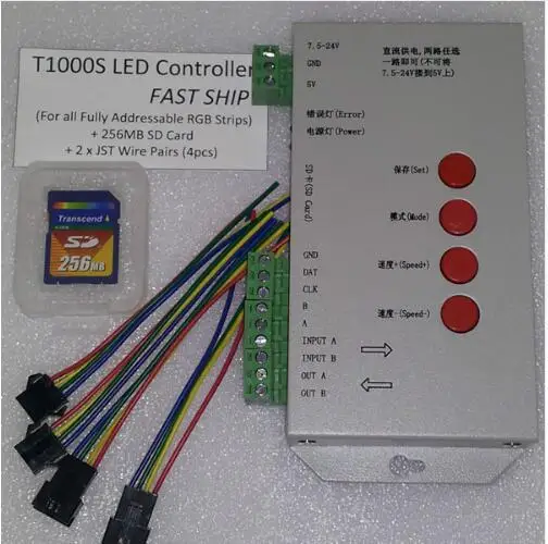 Быстрая доставка 5 м в WS2801 цифровая полоса 32 IC 32led IP67 + T-1000S контроллер В/15A