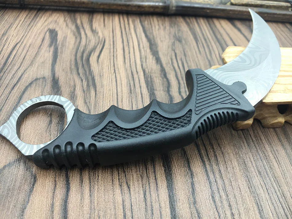CS GO нож Коготь Karambit для шеи с ножной Тигриный зуб настоящий игровой дамасский
