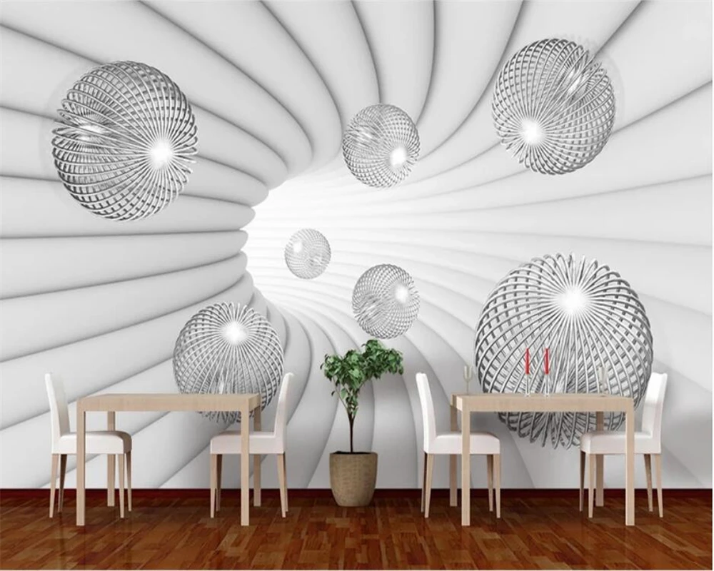 beibehang Custom wallpaper 3d mural stereo ball space extension background decoration painting wall papers home decor | Обустройство