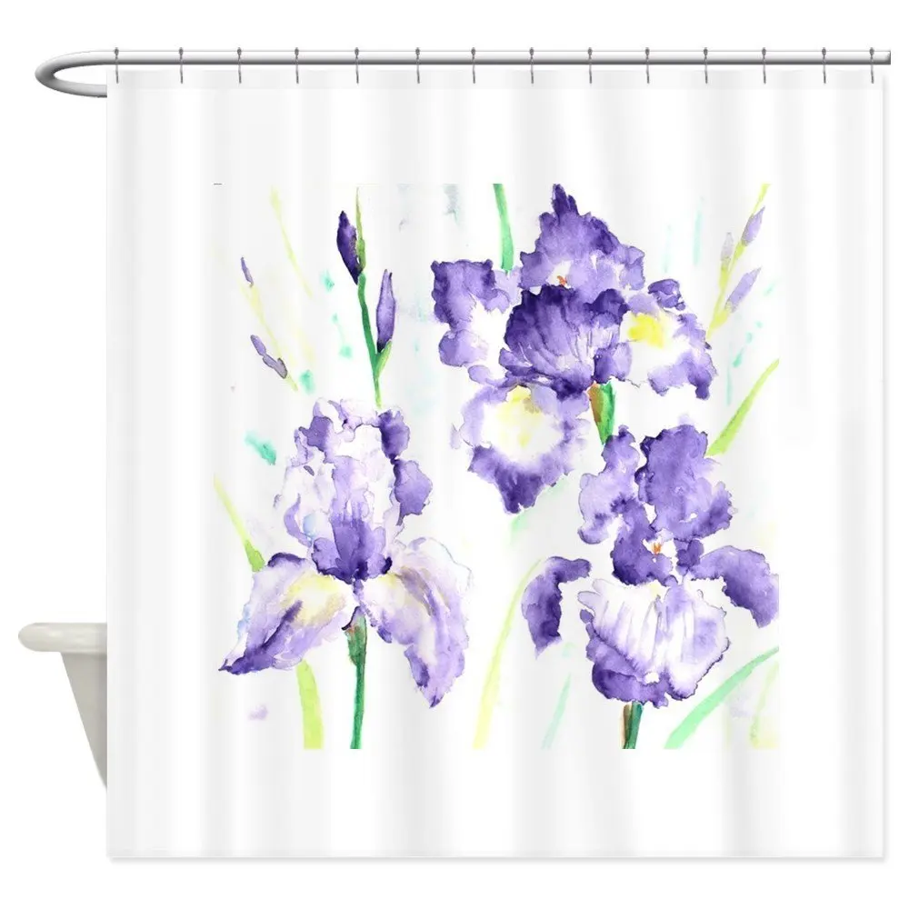 Акварель абстрактная Ирис узор занавеска для душа декоративный коврик