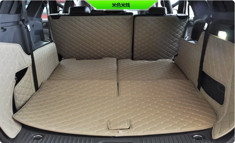 

For Ford Everest 2015.2016.2017 7 Seat Full Rear Trunk Tray Liner Cargo Mat Floor Protector foot pad mats Embroidery Leather
