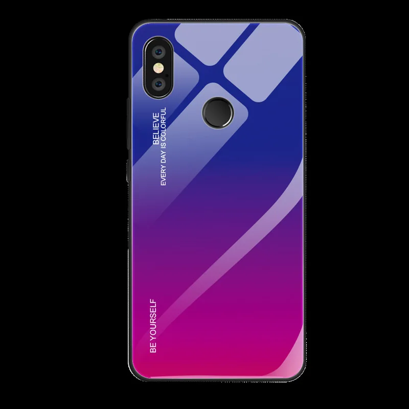 Градиентный чехол из закаленного стекла для Xiao mi Red Note 7 5 6 Pro Pocophone F1 8 A2 Lite 6X 5X 9 SE 9t