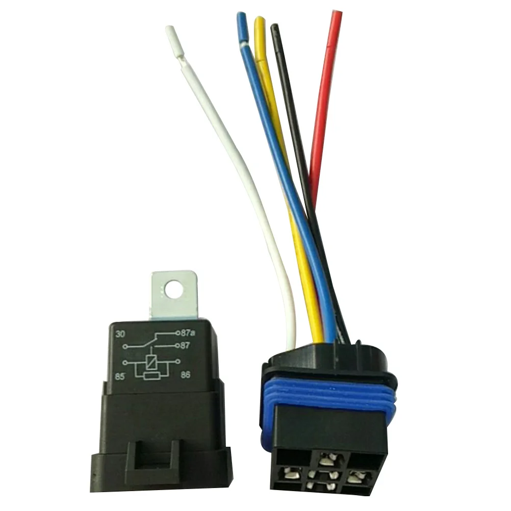 12V 40A 5 Pin водонепроницаемый основание релейного разъема Держатель с проводом авто