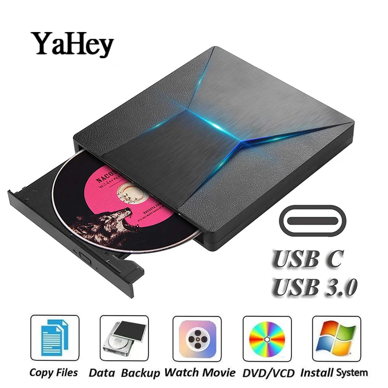 Тип C USB 3 0 внешний CD DVD привод портативный CD/DVD RW горелки оптический диск