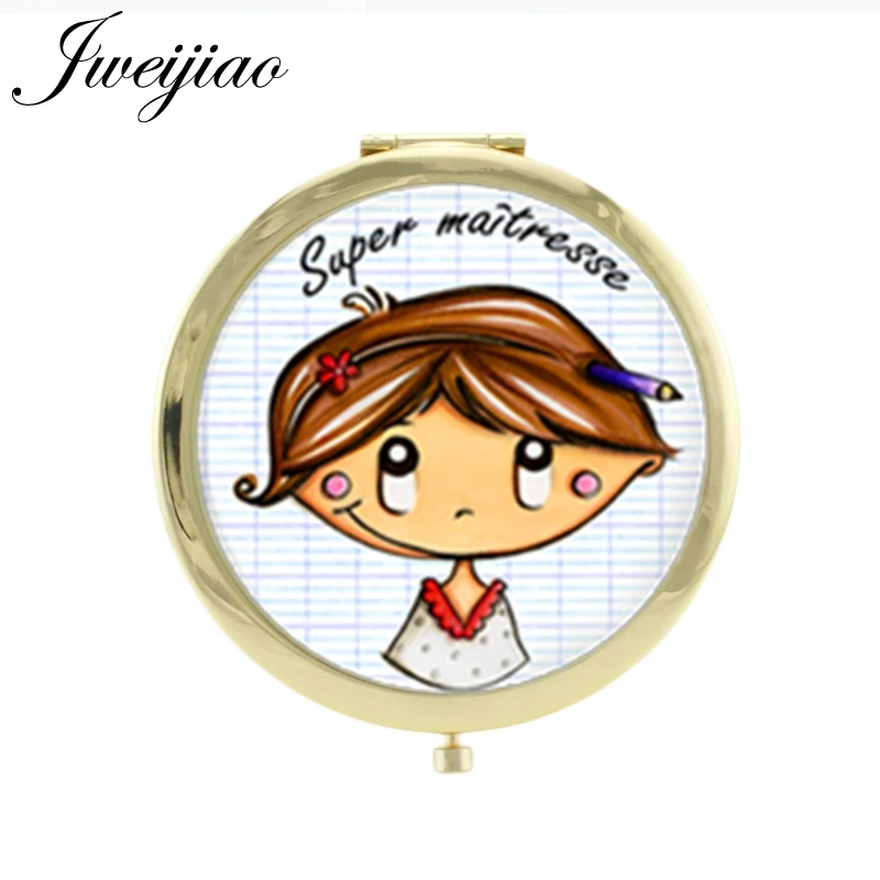 JWEIJIAO мультипликационное изображение DIY компактное зеркало Merci Maitresse винтажное