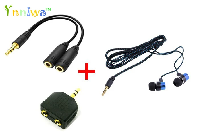 3 в 1 5 мм 2 пары аудио линия наушники Splitter + Проводная гарнитура in Ear Y сплиттер
