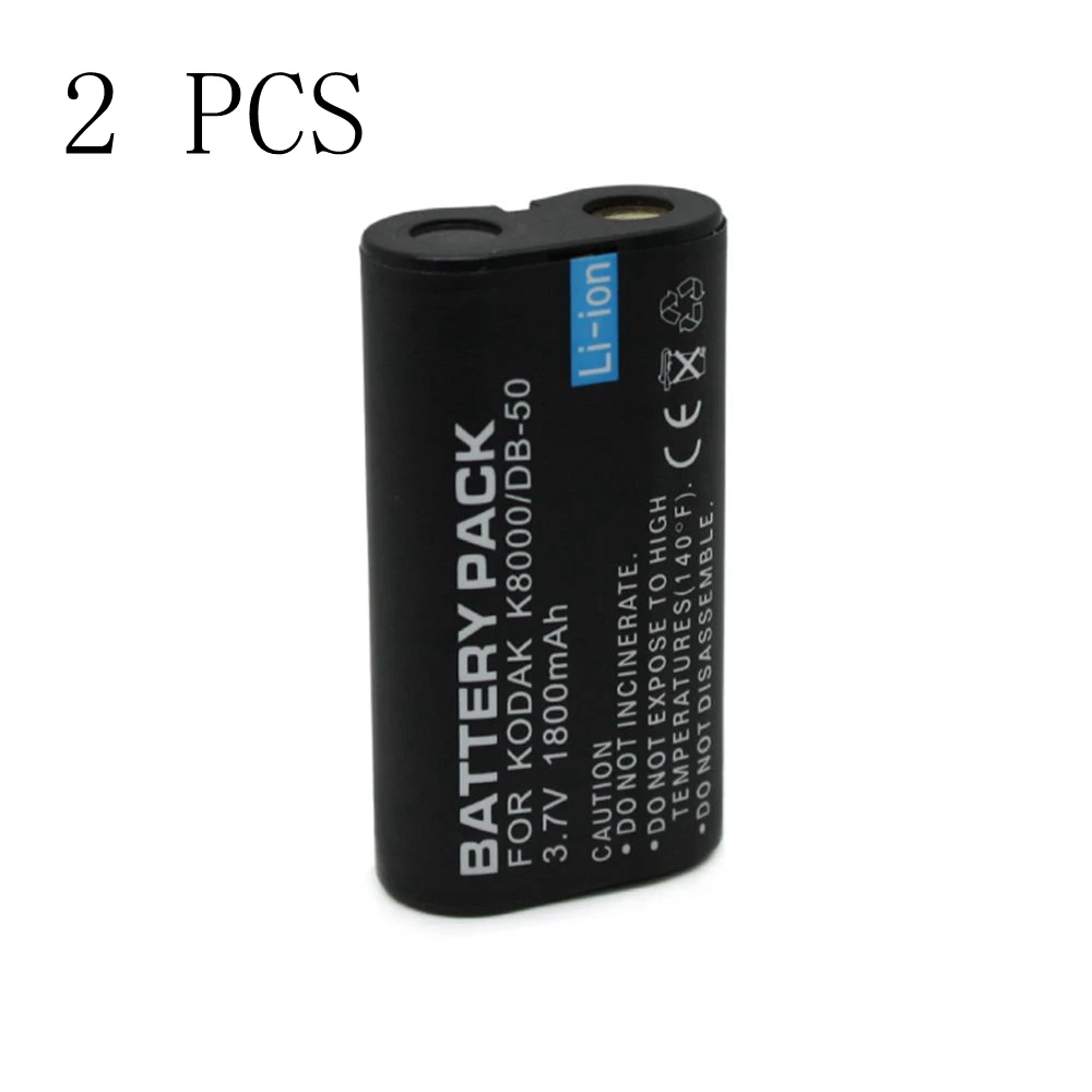 Аккумулятор WHCYonline для камеры KLIC8000 DB50 2 шт. 1800 мАч KLIC 8000 Kodak Easyshare Zx1 ZxD Z612 Z712 Z812 Z1085