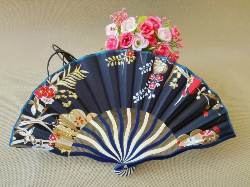 Free Shipping 100pcs/lot flower design silk fabric fan Chinese style bamboo hand as souvenirs and wedding gift favor | Дом и сад